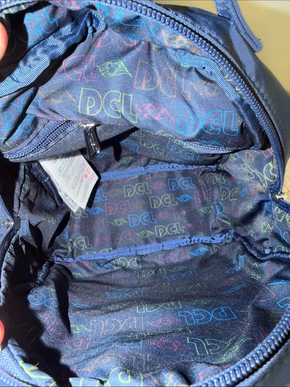 Disney Cruise Line Loungefly Small Navy Backpack Bag with Rainbow Stripes